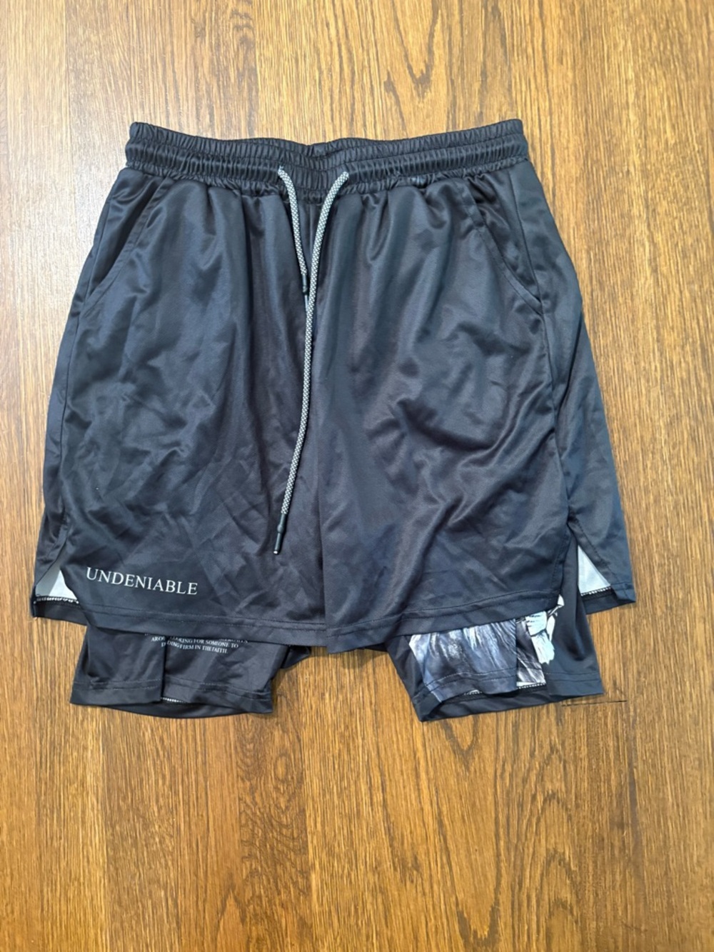 Men's Black Athletic 2-in-1 Shorts